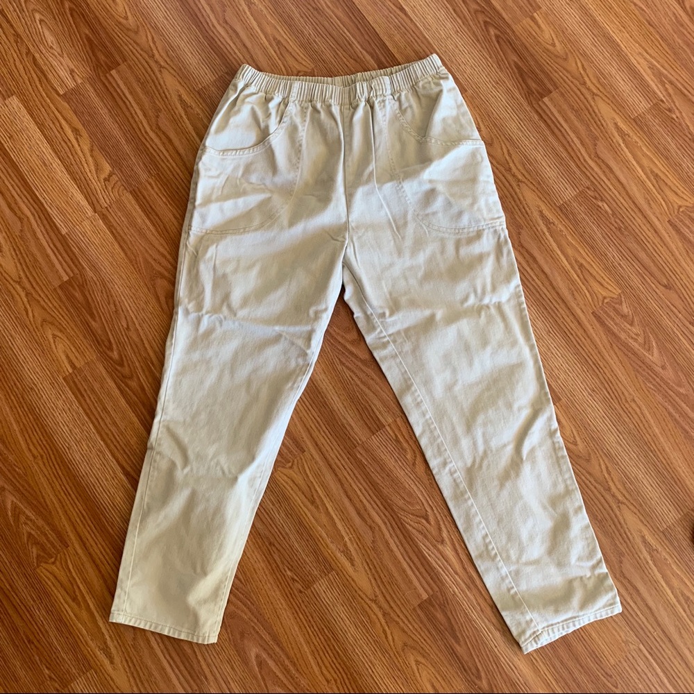 Vintage cotton canvas pants with pockets